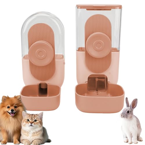 Automatischer Futter- und Wasserspender, hängender Wasserspender für Haustiere, Futterspender für Kleintiere, Kaninchen (Rosa, Einheitsgröße) von GeluEla