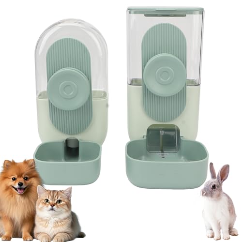 Automatischer Futter- und Wasserspender, hängender Wasserspender für Haustiere, Futterspender für Kleintiere, Kaninchen (grün, Einheitsgröße) von GeluEla