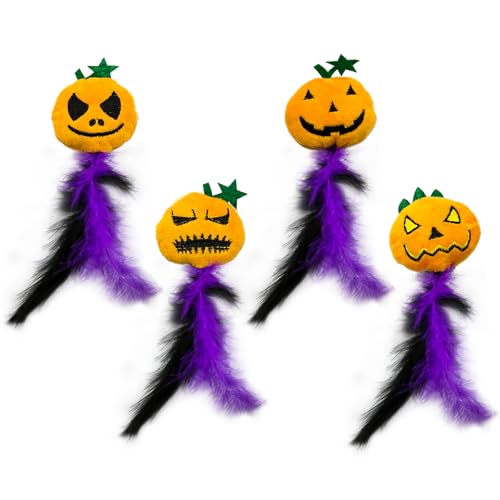 Geluode Spielzeug Katze 4 Teilig,Halloween Cat Toys,Kürbis Kitten Federspielzeug Plüsch Spielzeug Für Halloween Thanksgiving Weihnachtsfeier Katzen Interaktives Zähne Reinigung Zubehör Geluode Spielzeug Katze 4 Teilig,Halloween Cat Toys,Kürbis Kitten Federspielzeug Plüsch Spielzeug Für Halloween Thanksgiving Weihnachtsfeier Katzen Interaktives Zähne Reinigung Zubehör von Geluode