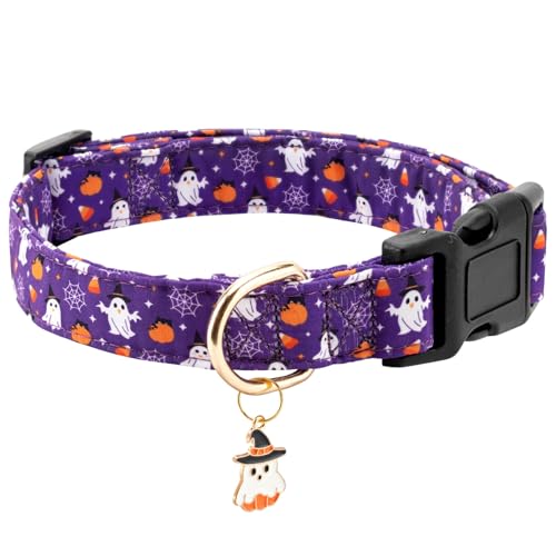 Gelwoo Herbst-Hundehalsband, weich und niedlich, Halloween-Halsband mit Geistermuster, für Mädchen, weibliche und Jungen, verstellbare Schnalle, Haustierhalsband für kleine, mittelgroße und große Gelwoo Herbst-Hundehalsband, weich und niedlich, Halloween-Halsband mit Geistermuster, für Mädchen, weibliche und Jungen, verstellbare Schnalle, Haustierhalsband für kleine, mittelgroße und große von Gelwoo