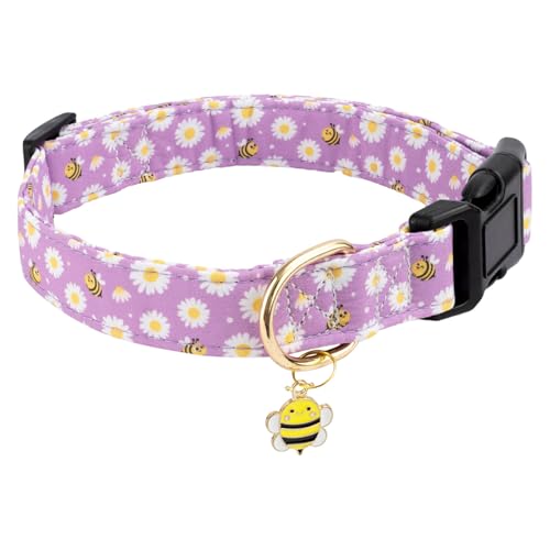 Gelwoo Hundehalsband aus Baumwolle, weich und niedlich, Welpenhalsband mit Bienenmuster, für Mädchen, Hündinnen, Jungen, Hunde, verstellbare Schnalle, Haustierhalsband für kleine, mittelgroße und Gelwoo Hundehalsband aus Baumwolle, weich und niedlich, Welpenhalsband mit Bienenmuster, für Mädchen, Hündinnen, Jungen, Hunde, verstellbare Schnalle, Haustierhalsband für kleine, mittelgroße und von Gelwoo