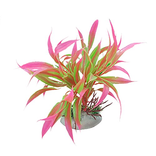 Gemini_mall® Kunstpflanze aus Kunststoff, Gras, Wasserpflanze, Aquarium-Pflanze, Dekoration, Ornament (rosa und grün) von Gemini_mall