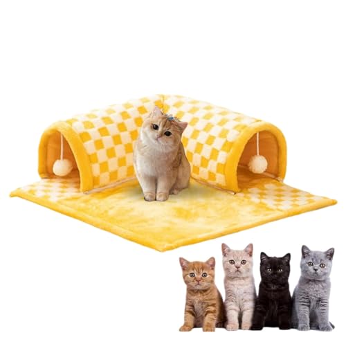 1/3 Stück Katzentunnelbett – Haustierhöhlentunnel, Katzenröhrenhaus | Abnehmbares Tunnelbett zum Verstecken von Katzen, 2-in-1-Katzenspieltunnelröhre, interaktives Katzenspielröhrenbett für Kätzchen, von Generic