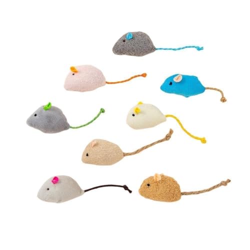 1 Pcs Plüsch Maus Spielzeug Simulierte Plüsch Maus Puppe Set Gefiederte Maus Kratzfeste Zähne Schleifen Spielzeug Produkte Pflege von Generic