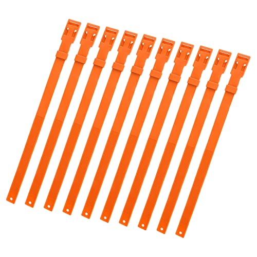 10 Stück Ziegenhalsband, Verstellbares Viehhalsband für Nutztiere, Kuh, Pferd, Schaf (ORANGE) von Generic