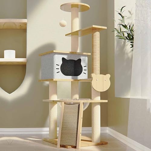150 cm Katzenbaum, Kratzbaum, Aktivitätszentrum für Kätzchen, Sisalseil, Kratzbaum, Spielhaus mit Sitzstange, hängende Kugel, Katzenhöhlen 150 cm Katzenbaum, Kratzbaum, Aktivitätszentrum für Kätzchen, Sisalseil, Kratzbaum, Spielhaus mit Sitzstange, hängende Kugel, Katzenhöhlen von Generic