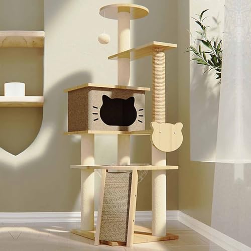 150 cm großer Katzenbaum, hoher Katzenturm mit Kratzbäumen, Katzenspiel- und Kletterhaus, Kätzchen-Aktivitätszentrum mit Eigentumswohnungen/Rampe 150 cm großer Katzenbaum, hoher Katzenturm mit Kratzbäumen, Katzenspiel- und Kletterhaus, Kätzchen-Aktivitätszentrum mit Eigentumswohnungen/Rampe von Generic