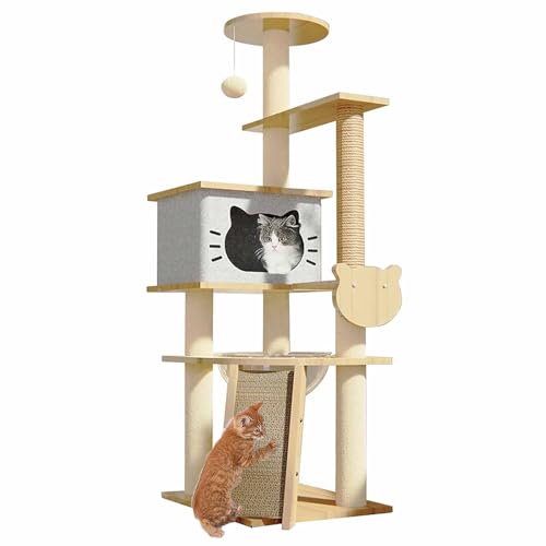 150 cm großer Katzenbaum, hoher Katzenturm mit Kratzbäumen, Katzenspiel- und Kletterhaus, Kätzchen-Aktivitätszentrum mit Eigentumswohnungen/Rampe 150 cm großer Katzenbaum, hoher Katzenturm mit Kratzbäumen, Katzenspiel- und Kletterhaus, Kätzchen-Aktivitätszentrum mit Eigentumswohnungen/Rampe von Generic