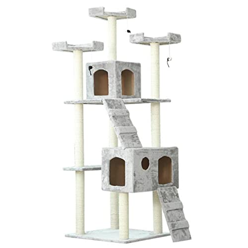 185,4 cm hoher Katzenbaum, Boden bis Decke Katzenbaum, Katzenbaum Turm für große Katzen mit Katzenhütte, Katzenbaum Turm für Indoor-Katzen, moderner Katzenbaum für erwachsene Katzen 185,4 cm hoher Katzenbaum, Boden bis Decke Katzenbaum, Katzenbaum Turm für große Katzen mit Katzenhütte, Katzenbaum Turm für Indoor-Katzen, moderner Katzenbaum für erwachsene Katzen von Generic