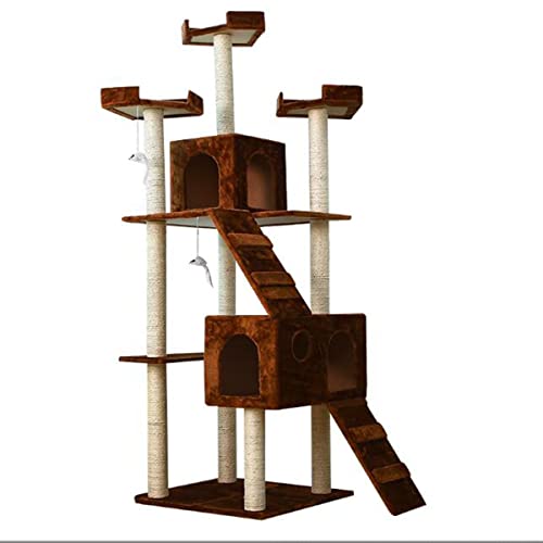 185,4 cm hoher Katzenbaum, Boden bis Decke Katzenbaum, Katzenbaum Turm für große Katzen mit Katzenhütte, Katzenbaum Turm für Indoor-Katzen, moderner Katzenbaum für erwachsene Katzen 185,4 cm hoher Katzenbaum, Boden bis Decke Katzenbaum, Katzenbaum Turm für große Katzen mit Katzenhütte, Katzenbaum Turm für Indoor-Katzen, moderner Katzenbaum für erwachsene Katzen von Generic