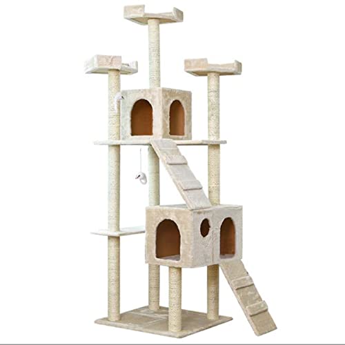 185,4 cm hoher Katzenbaum, Boden bis Decke Katzenbaum, Katzenbaum Turm für große Katzen mit Katzenhütte, Katzenbaum Turm für Indoor-Katzen, moderner Katzenbaum für erwachsene Katzen von Generic