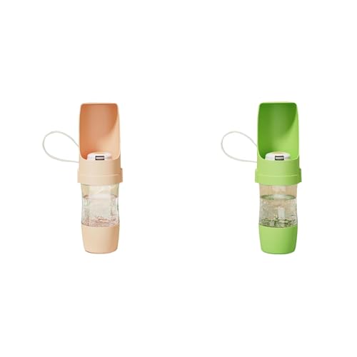 2-In-1 Futternapf Trinkflasche Hunde Katze für Unterwegs, 490ML Wasserbecher und 200ML Hundefutter Schüssel Für Reisen Camping und Hundespaziergang (2er A,690ML) von Generic