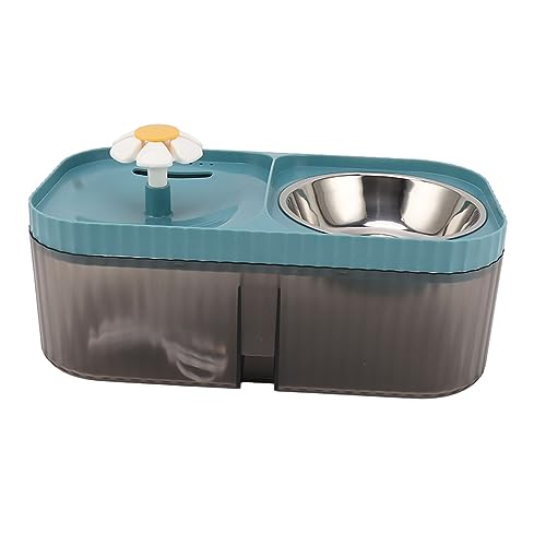 2-in-1 Haustier-Futterspender für Katzen, Wasserbrunnen, leise und leicht zu reinigen, mittelgroße Hundefutterschale (blau) von Generic