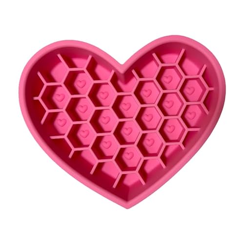 2-in-1 Slow Feeding Loving Dog Bowls: Silicone Doggy Puzzle Bowls and Dog Licking Mats; Non-Slip Slow Feeding Bowl; Slow Food.-Sachet Pink Dog Licking Mat von Generic