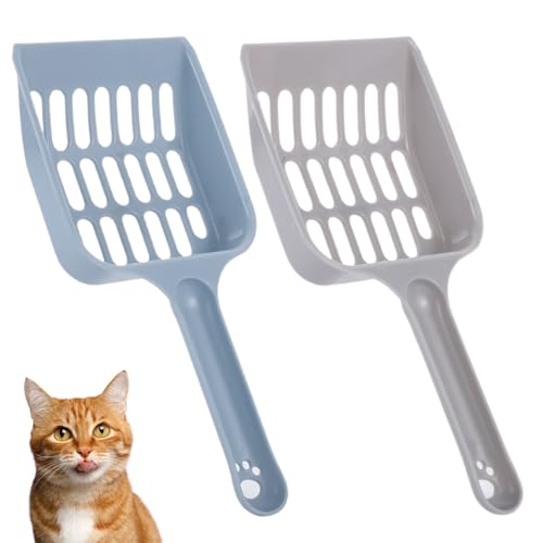 2 x Starke Katzenstreuschaufel, Kunststoff Katzenstreu Schaufel Katzenkotschaufel Katzenklo Schaufel Handliches Sandsieb Kotsieb Reinigungswerkzeug Schaufel Schaufel Katzenschaufel Set (blau und grau 2 x Starke Katzenstreuschaufel, Kunststoff Katzenstreu Schaufel Katzenkotschaufel Katzenklo Schaufel Handliches Sandsieb Kotsieb Reinigungswerkzeug Schaufel Schaufel Katzenschaufel Set (blau und grau von Generic