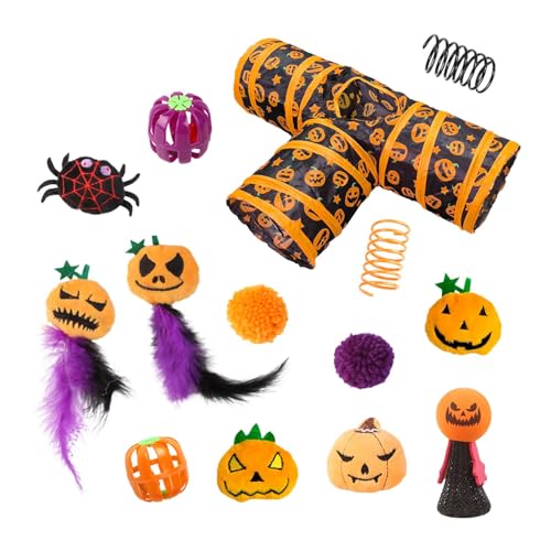 3-Kanal-Katzenspielzeug-Set, 3-Wege-Tunnel-Spielzeug-Set für Katzen, 3-Wege-Tunnelspielzeug-Set für Halloween, faltbare Mäuse mit Federball 3-Kanal-Katzenspielzeug-Set, 3-Wege-Tunnel-Spielzeug-Set für Katzen, 3-Wege-Tunnelspielzeug-Set für Halloween, faltbare Mäuse mit Federball von Generic