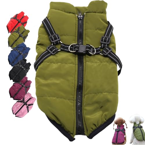 3-in-1 Winterjacke für Hunde, wasserdicht und winddicht Hundemantel, isolierte Schneejacke für kleine, mittlere und große Rassen, ideal zum Schutz bei kaltem Wetter von Generic