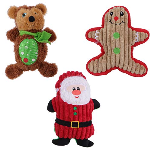 3 x Weihnachts-Quietschspielzeug für Haustiere, Kauspielzeug für Hunde, Plüsch-Spielzeug für Hunde von Generic