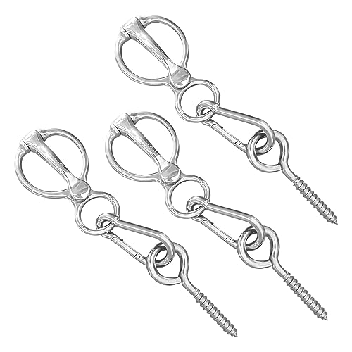 3Pcs Pferd Krawatte Ring, Edelstahl Pferd Tack und Zubehör, Schnellverschluss Sicherheit Pferd Zubehör, Pferd Training Ausrüstung mit Augenschraube Tie Ring Snaps Sattel für Pferd von Generic