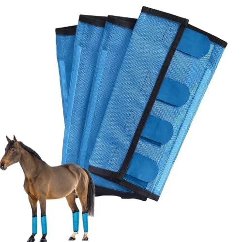 4 Pcs Breathable Mesh Horse Flyproof Leggings,Mesh Fly Boots for Horses,Comfortable Adjustable Horse Fly Boots,Tear-Resistant,Prevent Flies and Mosquitoes Bites,Reduces Stress Stomping (Blue) von Generic