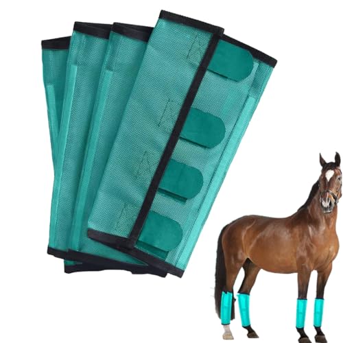 4 Pcs Breathable Mesh Horse Flyproof Leggings,Mesh Fly Boots for Horses,Comfortable Adjustable Horse Fly Boots,Tear-Resistant,Prevent Flies and Mosquitoes Bites,Reduces Stress Stomping (Green) von Generic