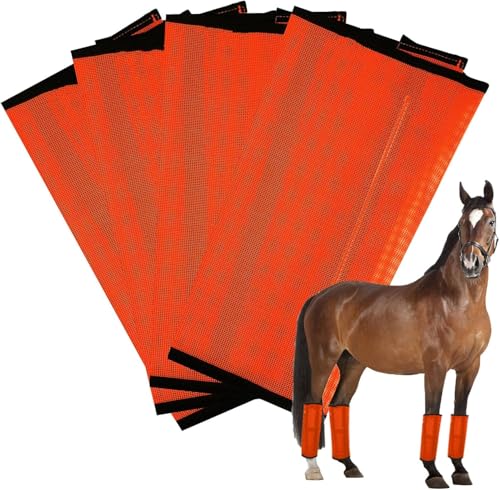 4 Pcs Breathable Mesh Horse Flyproof Leggings,Mesh Fly Boots for Horses,Comfortable Adjustable Horse Fly Boots,Tear-Resistant,Prevent Flies and Mosquitoes Bites,Reduces Stress Stomping (Orange) von Generic