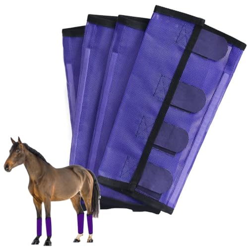 4 Pcs Breathable Mesh Horse Flyproof Leggings,Mesh Fly Boots for Horses,Comfortable Adjustable Horse Fly Boots,Tear-Resistant,Prevent Flies and Mosquitoes Bites,Reduces Stress Stomping (Purple) von Generic