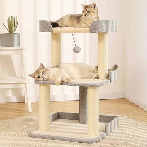 70 cm Katzenbaum, Kätzchenturm, mehrstufiges Aktivitätscenter, Haustiermöbel mit Sisal-Kratzbaum – Grau 70 cm Katzenbaum, Kätzchenturm, mehrstufiges Aktivitätscenter, Haustiermöbel mit Sisal-Kratzbaum – Grau von Generic