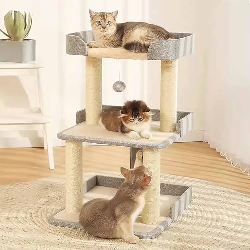 70 cm Kratzbaum für Hauskatzen, Kätzchen, Kratzbaum, Kletterturm, Aktivitätscenter mit hängenden Ballspielzeugen, Beige und Grau 70 cm Kratzbaum für Hauskatzen, Kätzchen, Kratzbaum, Kletterturm, Aktivitätscenter mit hängenden Ballspielzeugen, Beige und Grau von Generic