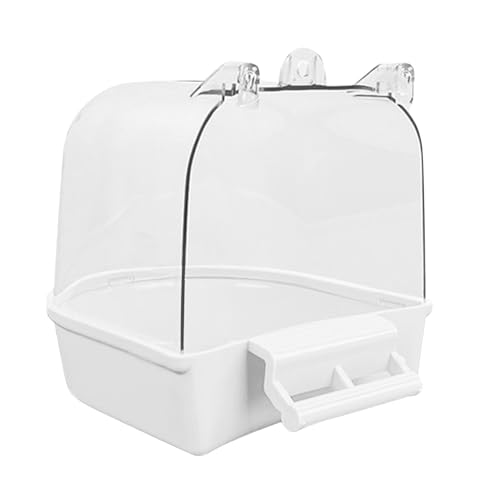 Abgedeckt für Vögel, Bad, Vogeldusche, Vogelkäfig, Wasserspender für Käfig, Kleiner Vogelkäfig, Wellensittichkäfig-Zubehör, Kleiner Wasserspender für Haustiere ZcQ140 (White, One Size) von Generic