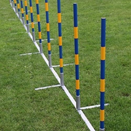 Agility Slalom-Set Stangen-Set Profi – 12 Stangen – gerade – Slalomstangen – Slalomstangen – Hundetraining, Sport und Wettkampf – Agility und Agility-Hund – Outdoor-Agility-Ausrüstung von Generic