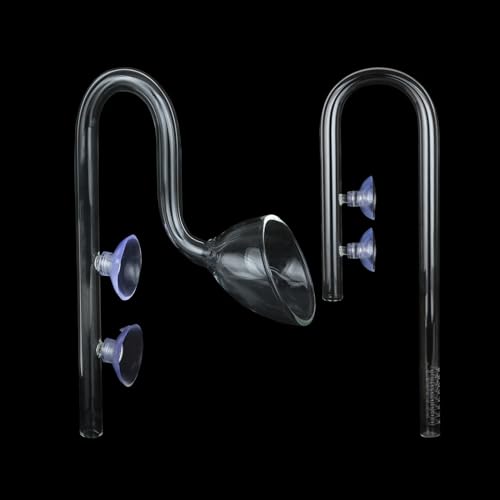 Ailindany Lily Pipe Glass Inflow Outflow Set Aquatic U Shape Inflow Pipe Set for Aquarium Planted Tank Filter 13mm for 12/16mm (1/2" ID) Tubing von Generic