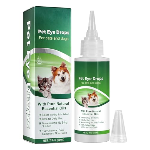 Aje522 Augentropfen für Hunde, einfache rote Augen, zur Reinigung von Tränenstreifen, Entfernen von Augenflecken und Linderung von Trockenheit, 60 ml, Aje522 (Grün, Einheitsgröße) von Generic