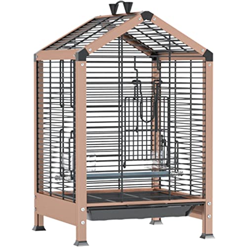 Aluminiumlegierung Taubenkäfig, Vogelkäfig Wellensittiche Luxus Volieren, Heimat Vogelvolierea, ABS-Tablett Tragbar Sittichkäfig, Großer Raum Pigeon Nistkasten(Rose Gold) von Generic