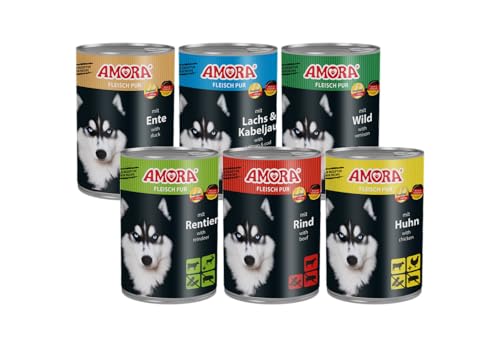 Amora Dog Hundefutter | 6X 400g Probierpaket | garantiert 6 Sorten enthalten | Keine Aroma-, Farb- und Konservierungsstoffe | Nassfutter für Hunde von Generic