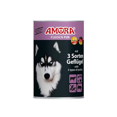 Amora Dog Hundefutter | 6X 400g Rind, Ente, Huhn & Pute | Keine Aroma-, Farb- und Konservierungsstoffe | Nassfutter für Hunde von Generic