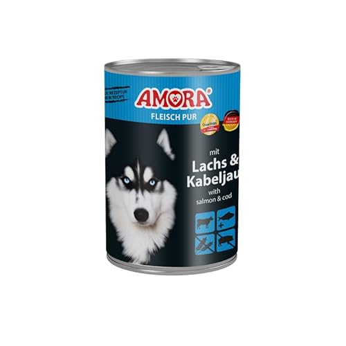 Amora Dog Hundefutter | 6X 400g Rind, Lachs & Kabeljau | Keine Aroma-, Farb- und Konservierungsstoffe | Nassfutter für Hunde von Generic