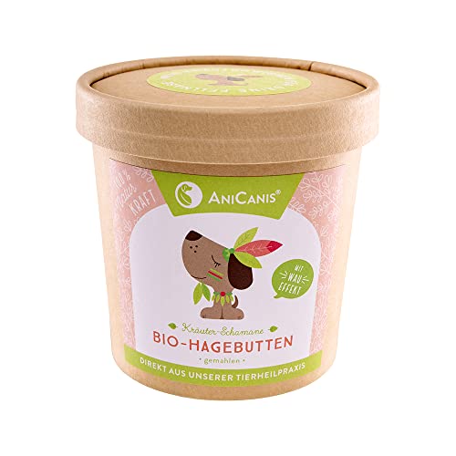 AniCanis Bio Hagebuttenpulver für Hunde & Katzen - gemahlene Hagebutten - Immunsystem & Gelenke - Futterzusatz Nahrungsergänzung - 150g von AniCanis