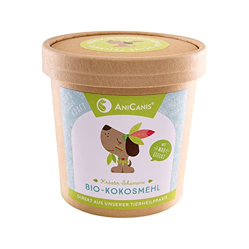 AniCanis Bio Kokosmehl für Hunde & Katzen - natürliches Kokosnussmehl - Magen & Darm - Futterzusatz Nahrungsergänzung - 125g von AniCanis