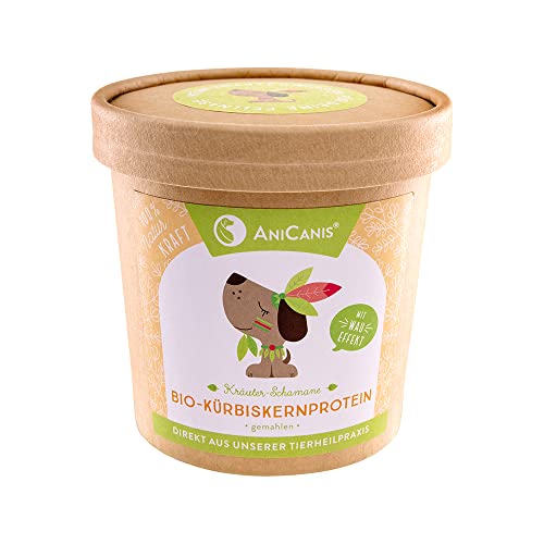 AniCanis Bio Kürbiskernprotein für Hunde & Katzen - Kürbiskerne gemahlen - Blase, Prostata & Harnwege - Futterzusatz Nahrungsergänzung - 150g von AniCanis