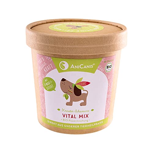 AniCanis Bio Vital Mix für Hunde - Multi-Vitamine Mineralien & Superfood vom Tierheilpraktiker - 8 essentielle Aminosäuren - Futterzusatz Nahrungsergänzung - 150g von AniCanis