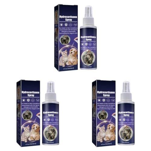 Anti Juckreiz Spray Fellpflege Für Hunde Katzen, 118.56ML Anti Itch Spray Für trockene, juckende Haut Überempfindlichkeit und Dermatitis Reduziert lokale Entzündungen (3PCS, 118.56ML) von Generic