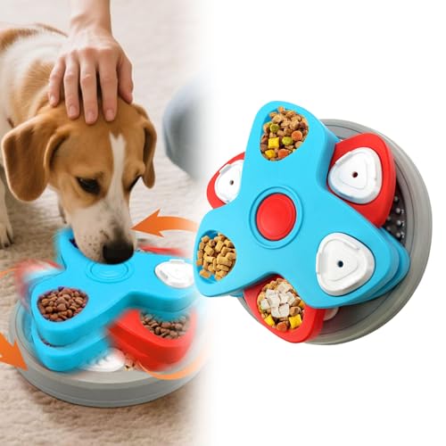 Anti Schling Napf Hund Hundenapf Langsame Fütterung Snack-Spender Rutsch-Dreh-Puzzle-,Anti-Würgen-Puzzle-Hundenapf,interaktiver Futternapf für langsames Fressen (A, 23x23x7cm) von Generic