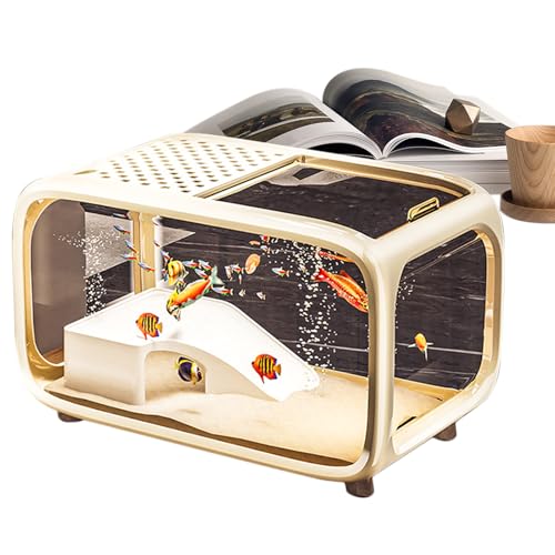 Aquarium, Desktop-Fischtank, Landschafts-Fischschale, Acryl-Schildkrötenhaus mit Kletterdekor, kompakter Behälterschale mit oberem Futterloch für Betta- , Schnecken, Schildkröten, Wassertiere Aquarium, Desktop-Fischtank, Landschafts-Fischschale, Acryl-Schildkrötenhaus mit Kletterdekor, kompakter Behälterschale mit oberem Futterloch für Betta- , Schnecken, Schildkröten, Wassertiere von Generic