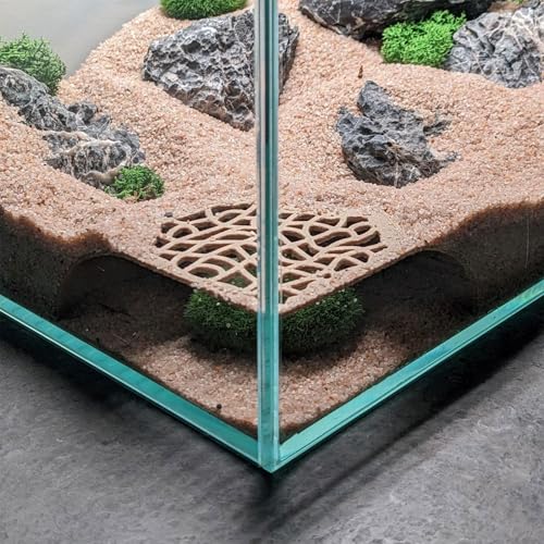 Aquarium-Dekorationen, Eck-Aquariumhöhle, 3D-Druck, Aquarium-Dekor für Garnelenzucht, Betta-Fische Verstecken und Betrachten (Khaki mit Säule) von Generic