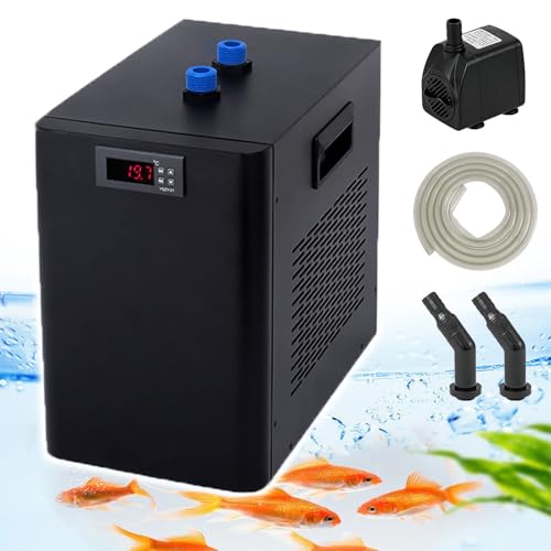 Aquarium Kühler Wasser Kühlung, einstellbare Heizung, 42 Gal/79 Gal/132 Gal, für Kaltwasser, für Süß-/Salzwasser, 160L/42Gal von Generic