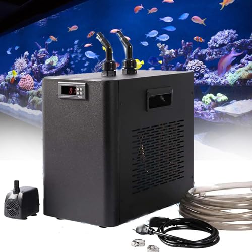 Aquarium Kühler Wasser Reservoir-Kühlung, einstellbare kommerzielle Maschine, 160 l/300 l/500 l, hydroponisch, intelligent, konstant, Frisch-/Salzwasser, mit Pumpe und Schlauch, 160 l von Generic