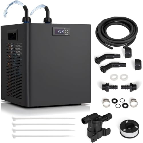 Aquarium-Kühler Wasserkühler mit Allen Schläuchen und Pumpen, 1/10 PS, 1/3 PS, 1/2 PS, 1 PS, für Aquarien, Wasser für Eisbad, Wasserpflanze, für Aquarien + Badewanne, 500 l/132 Gal von Generic
