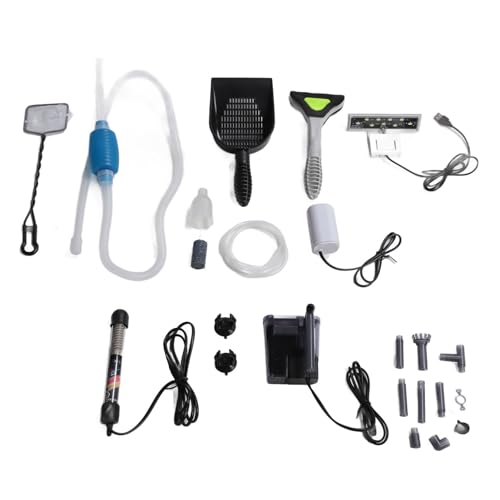 Aquarium-Reinigungswerkzeug-Set, Filter-Aquarium-Wartungswerkzeug-Set, Clip-Lampe, Wasserwechsel für Aquarien (EU-Stecker 220 V) von Generic