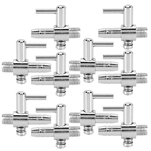 Aquarium-Steuerventil, Aquarium-Luftregelventil, Aquarium-Luftpumpen-Splitter, 10 Stück, Edelstahl, 1-Wege-Gewindeventile, Verteiler, Luftverteiler, Aquarium-Zubehör von Generic